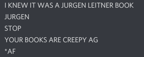 Assorted Thoughts On Jurgen Leitner From Various Points During My Friends Listening So Far :)