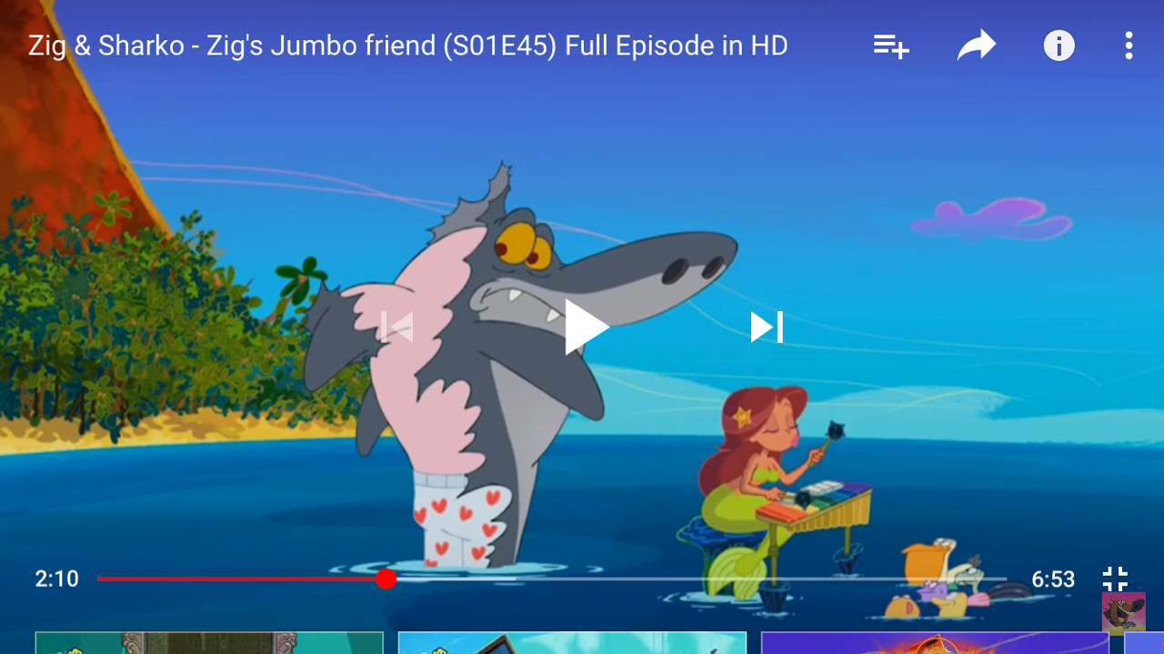 In the French cartoon Zig and Sharko, season 1, there are several episodes of Zig
