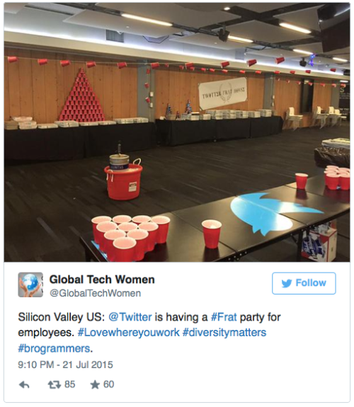 think-progress:Twitter Regrets Throwing Frat-Themed Employee PartyTwitter threw a summer soiree to r