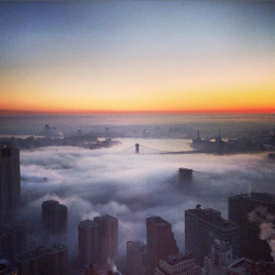 nubbsgalore:  in the aeroplane over the sea of fog. photos by (click pic) jennifer gormley, amanda travers and joe nevins above new york, sharpmagunda above chicago, and the london metropolitan police over london.  (see also: previous fog posts) 