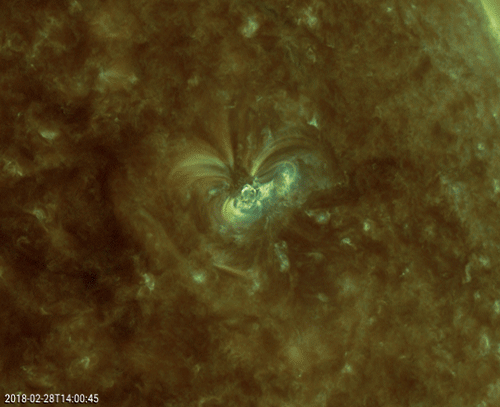 Active region 12700 produced a small B-class flare on Feb. 28.