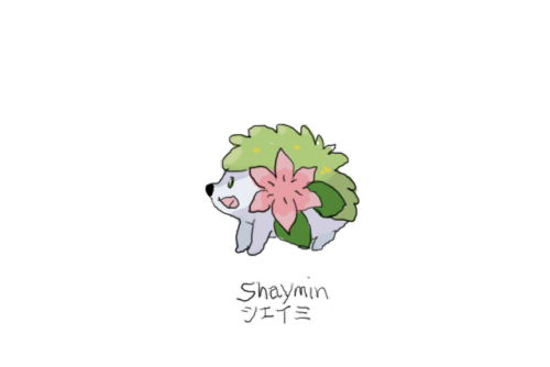 Drew Pokemon With My Left Hand, Shaymin, Photoshop.