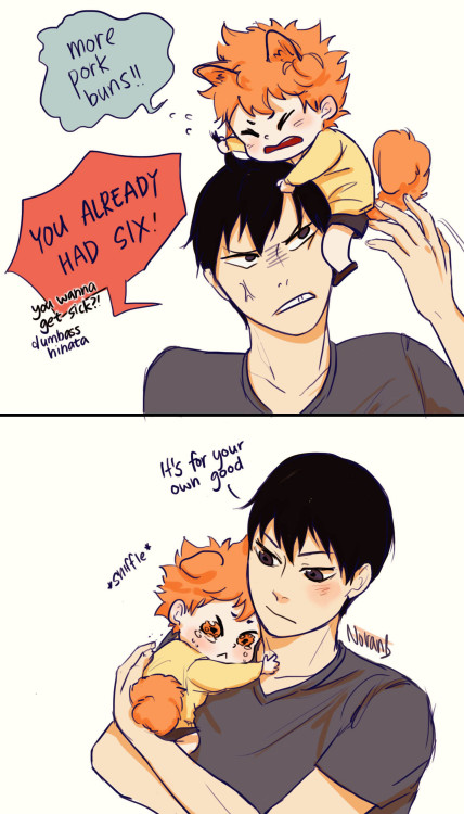 noranb-artstuffs:  I saw this AU and had to add on to it because PUPPY HINATA 