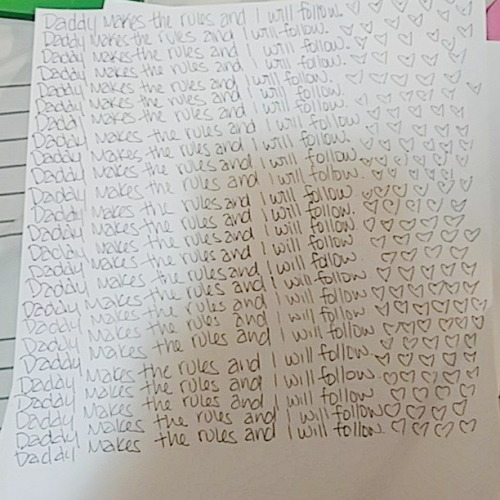 brattylilmommy: &quot;Daddy makes the rules and I will follow.“  25 lines. 25 deliberate s