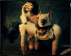 rant-model:  This one is from a while ago, but I think it looks badass! Yes that is a real pig head…and damn was it heavy! Photographer: James Wigger Models: Justine Marie and Rant 