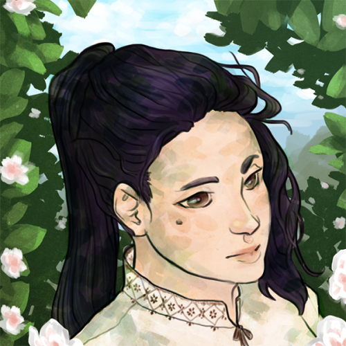 Experimenting in Photoshop.Original character Elaenia. She likes flowers.