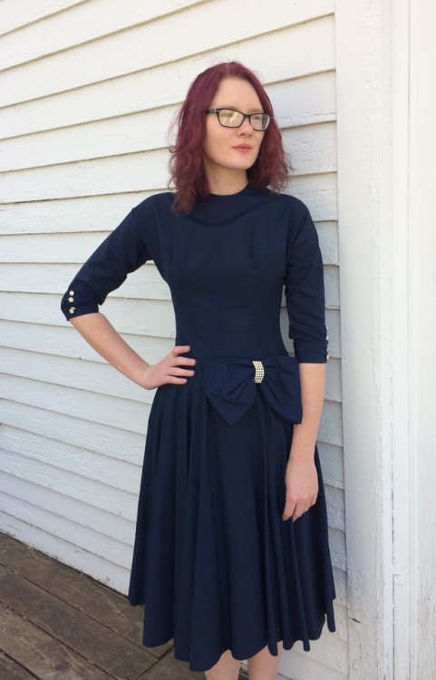 Vintage 50s Blue Party Dress Dark Maggi Stover https://www.etsy.com/listing/570053997/vintage-50s-bl