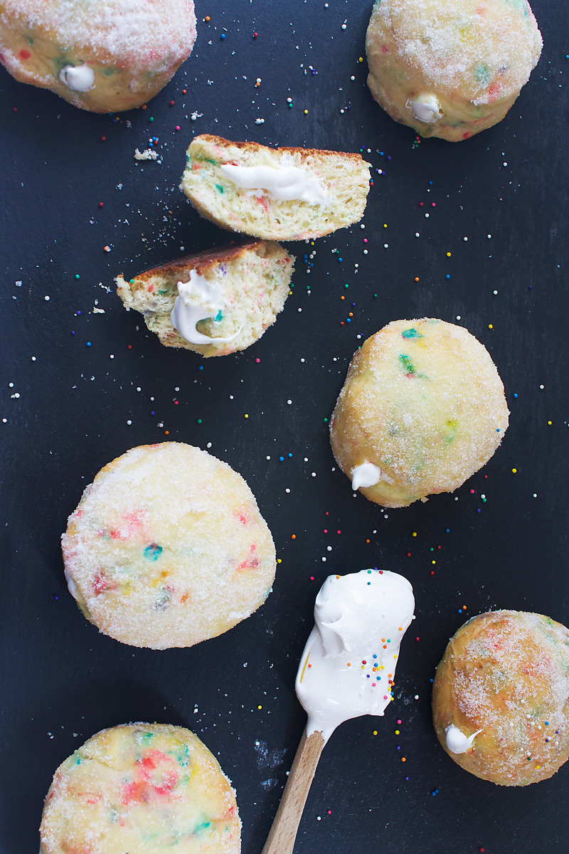 yumi-food:  Stuffed Funfetti Donuts | Runway Chef