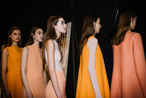 backstage at Narciso Rodriguez for Harper’s Bazaar