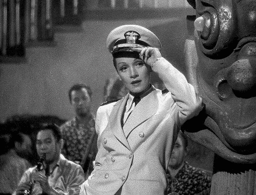 turnerclassicmilfs:Marlene Dietrich Performing in MenswearMorocco (1930), Blonde Venus (1932), Seven