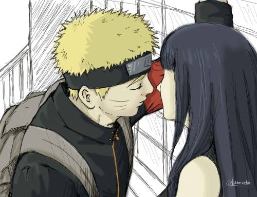 lablee-artsy: quick sketchy Naruhina kiss..**well, almost 