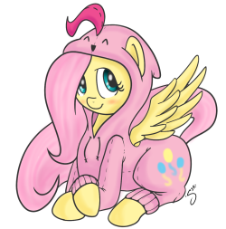 silverkunai:  Fluttershy in Pinkie Jammies