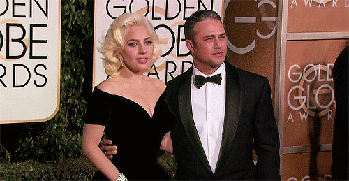 thattboyisamonster:  Lady Gaga and Taylor Kinney arriving at this year’s Golden