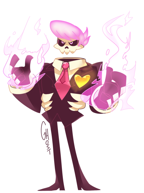 magolorsoul:I drew the Purple skeleton-ghost guy from this video! Please go watch it, it’s awesome! 