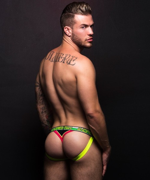 I am absolutely in love with the look of this Andrew Christian jock / thong hybrid!  So fucking sexy