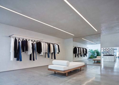 {Some retail therapy! Designed by Standard Architecture, the new Helmut Lang in West Hollywood is a 