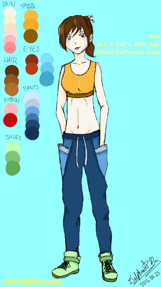 My OC: Ciel Raegar Her Eyes Are Naturally Blue And Brown, But At School She Wears Brown Contacts. Its