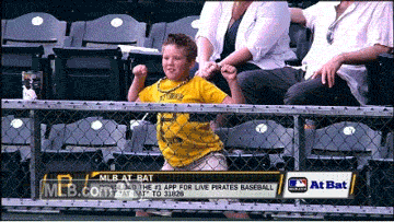 pirates:  This young Pirates fan seems happy to be at the yard this evening. 