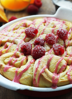 do-not-touch-my-food:  Orange Raspberry Sweet Rolls