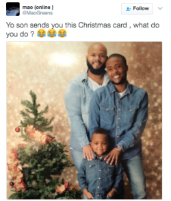 bambitaz:  candiikismet:  onlyblackgirl:  Ain’t gone shit cuz clearly your son got a happy family without you and you at home lonely bitter and homophobic working part time at Wendy’s.  If my son sent me this Christmas card I would take it to my jobs