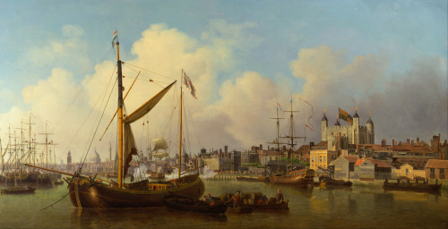 The Thames and the Tower of London, Supposedly on the King’s Birthday, Samuel Scott, 1771