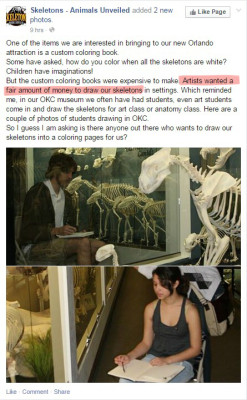 inevitablesurrender:arsanatomica:I don’t usually do this, but I saw this on my facebook page today, and just can’t stand by and let this happen. »This is from the fb page of the new museum opening in Florida. «This is absolutely egregious. Artists,