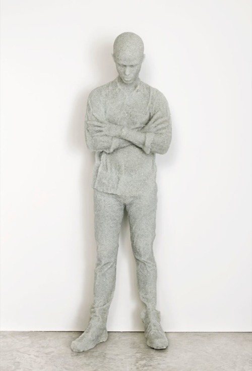 myampgoesto11:Daniel Arsham: Figure with crossed arms (2013), Waiting (2013)broken glass, resin