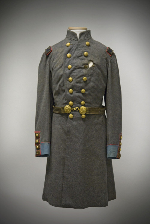 grousemountainii: historyarchaeologyartefacts: Gunshot uniform of Colonel Elmer Ellsworth, a 24-year