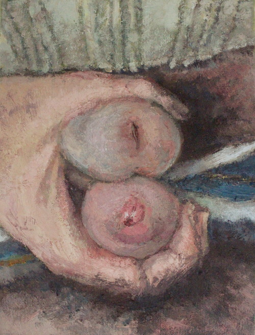 ydrorh:L'Origine du monde d'après Courbet, redressée, 2020, Oil on canvas, 40x30 cm www.yisraeldrorhemed.com