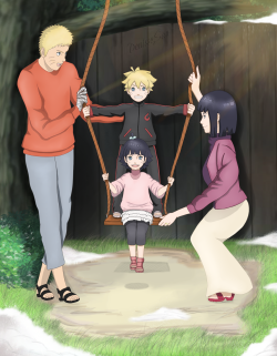 Denisse-San:    My Very First Naruhina’s Family Drawing!! Hope You Like It As Much