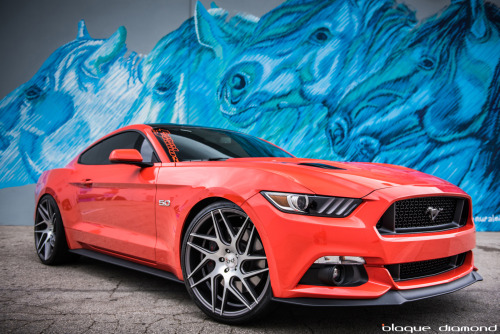 2015 Ford Mustang Fitted with 22 inch BD-3’s in Graphite Machined Faced