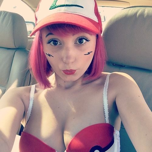 kosplaykitten: Look what the cat dragged in @ The Kosplay Kitten’s Playground Ash Ketchum Pokebra by Nintendonat  