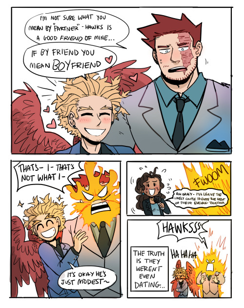 enji and hawks enjoy a nice evening at a gala <3