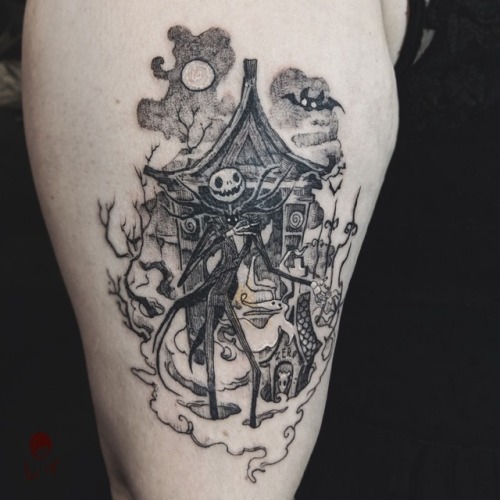 Favourite Skellington Thanks K! Done @inkmaniatattoofestival