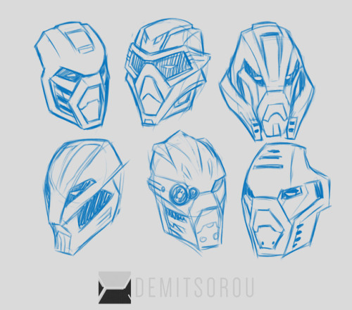 demitsorou: Found some g1/g2 Toa masks in my unfinished sketch pile.