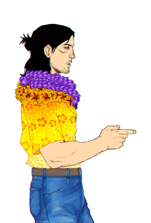 azreto:a bnha au where everything is the same except everyone wears hawaiian shirts and the faculty wear high-waisted jeans