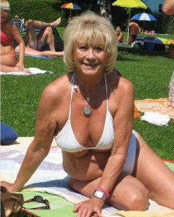 hornymaturesgranny:  Photo http://ift.tt/1IqYKh1   Of course I&rsquo;m not going to embarrass you by taking my top off out here. But if that boner of yours gets any harder in those shorts of yours, Grandson, I&rsquo;m gonna have to take you inside and