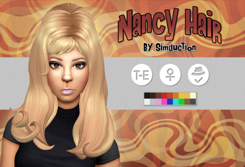 simduction:  Nancy Hair by Simduction  New hair for females. Mesh from scratch, base game compatible