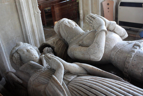 Effigies of Sir William Wilcote (died 1410) and his wife Elizabeth (died 1445) in Wilcote chantry ch