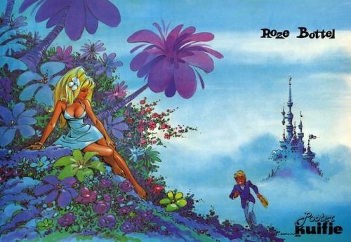 talesfromweirdland: Art from fanciful 1970s Belgian comic, Roze Bottel (French: Olivier Rameau).(&ld