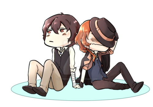 Here’s the full version of the last chibi Soukoku I uploaded on Redbubble~[Please don’t remove the s