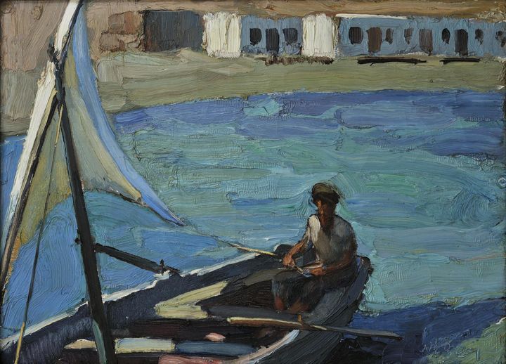 Nikos Lytras (1883 - 1927)
Boat with Sail (Panormos, Tinos), ca 1925
Image source: National Gallery - http://www.nationalgallery.gr/