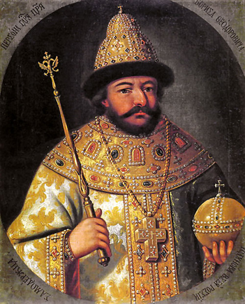 Portrait of Tsar Boris Godunov (17th century).Boris Godunov ruled Russia as its de facto regent duri