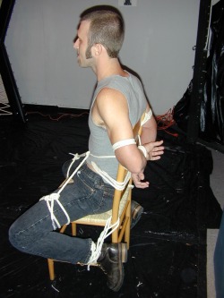 tightropesgagseu:  Hottie in ropes, tied to chair, yummy  http://www.bobwingate.com/bob_wingates_blog/2015/09/bill-foreman-chairbound.html#more 