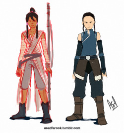 asadfarook:  Korra and Rey style swap ideas ! Will do a better one :”next year.” wont it be cool tho …  like Amon vs Rey and Kylo Ren vs Korra ? XD@iahfy collab maybe ? :&gt;