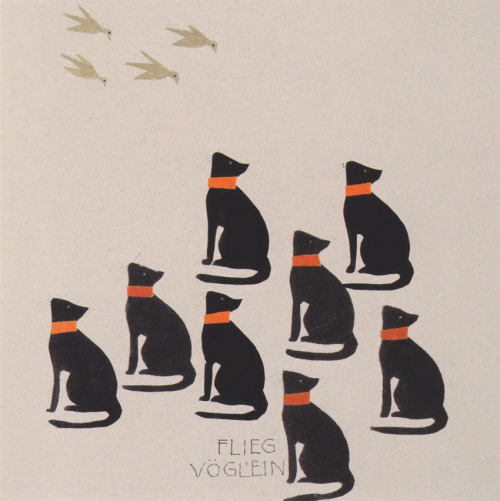 Koloman Moser aka Kolo (Austrian, 1868-1918, b. Vienna, Austria) - Flieg Vöglein (Fly Little Bird) (