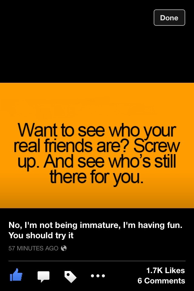 I saw this on Facebook today. It&rsquo;s true. It&rsquo;s so true. Thank