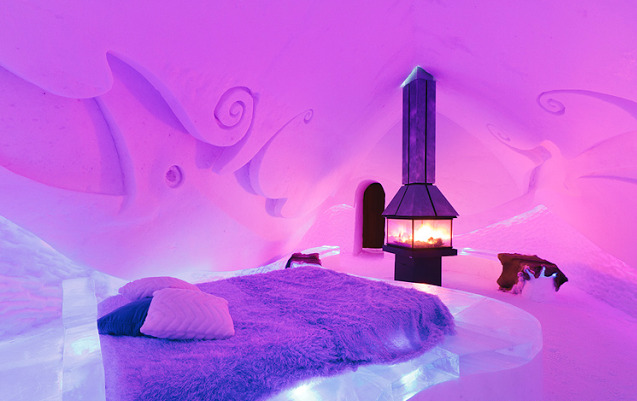 botanicicle:  Temporary room in Hotel de Glace - This entire hotel is redesigned