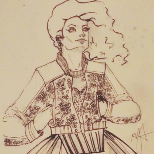 #inktober #fashionillustration #florals #feminine #varsity #sweaters #falllayers #curvygirl #design 