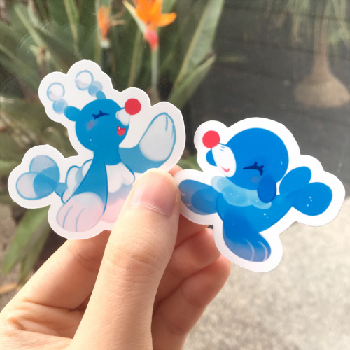 Popplio, Brionne, and Primarina stickers now available in my Tictail &amp; Etsy!♥ ♥ ♥